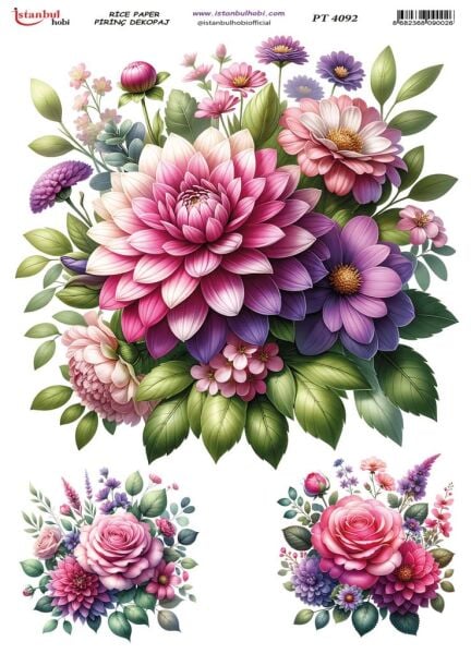 Pirinç Dekopaj Kağıdı 30x42cm PT-4092 Çiçek