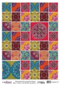 Cadence Desenli Gümüş Varak Pirinç Dekoapaj Kağıdı - Model 029