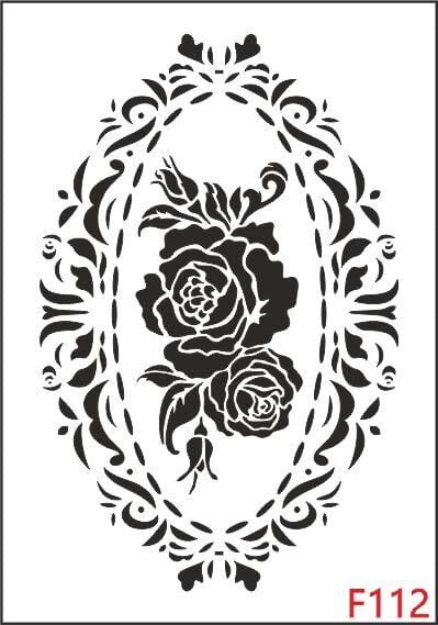 Çiçek Desen Stencil Şablon (25x35) F-112