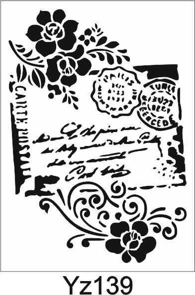 Yazı Desenler Stencil Şablon (25x35) YZ-139
