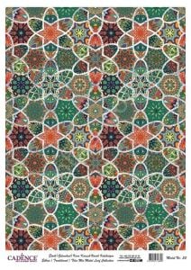 Cadence Desenli Gümüş Varak Pirinç Dekoapaj Kağıdı - Model 033