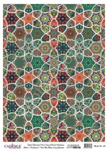 Cadence Desenli Gümüş Varak Pirinç Dekoapaj Kağıdı - Model 033