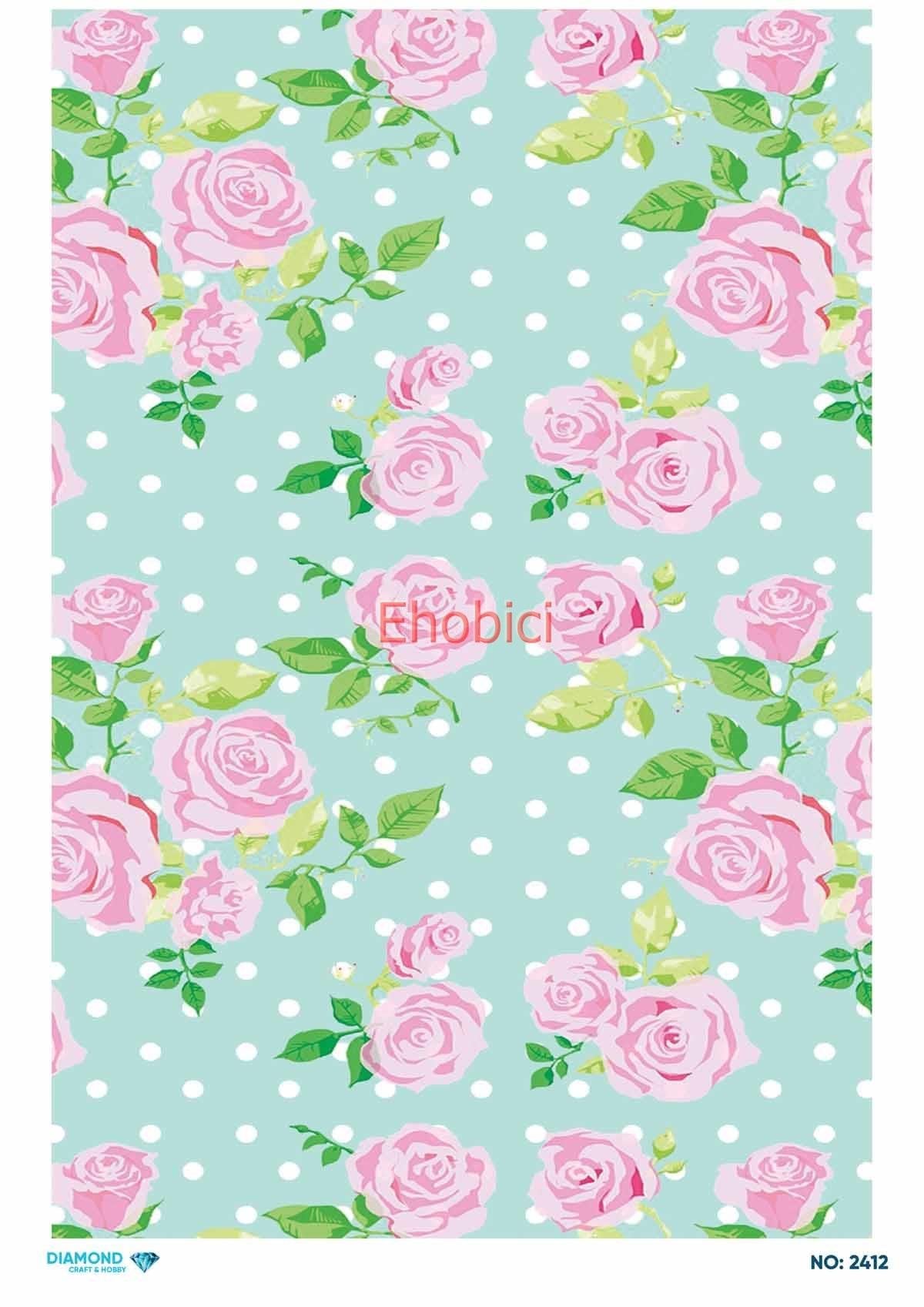 Diamond Pirinç Dekopaj Kağıdı - 2412