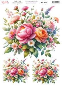 Pirinç Dekopaj Kağıdı 30x42cm PT-4089 Çiçek