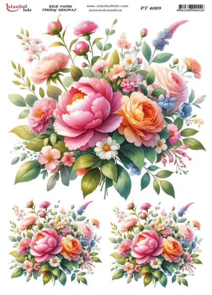 Pirinç Dekopaj Kağıdı 30x42cm PT-4089 Çiçek