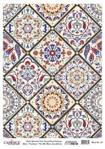 Cadence Desenli Gümüş Varak Pirinç Dekoapaj Kağıdı - Model 038