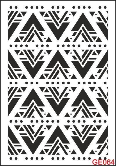 Geometrik Desenler Stencil Şablon (21x30) GE-064