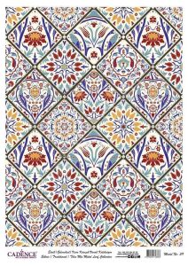 Cadence Desenli Gümüş Varak Pirinç Dekoapaj Kağıdı - Model 039