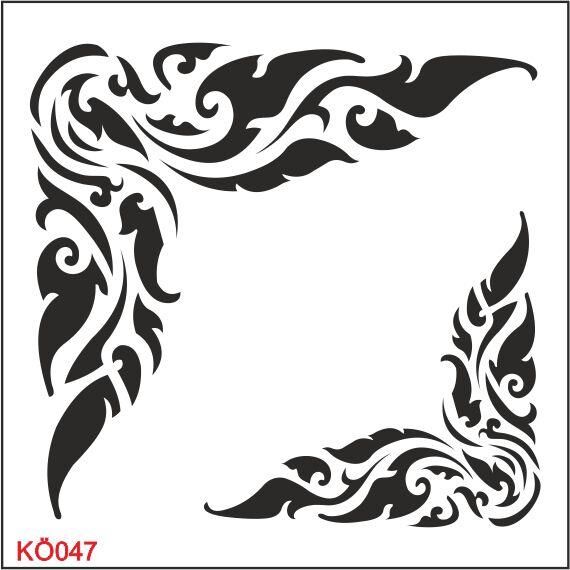 Köşe Desenler Stencil Şablon (25x25) KÖ-047