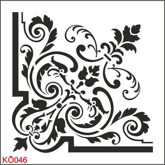 Köşe Desenler Stencil Şablon (25x25) KÖ-046