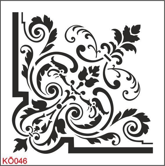 Köşe Desenler Stencil Şablon (25x25) KÖ-046