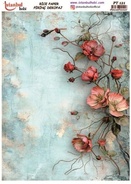 Pirinç Dekopaj Kağıdı 30x42cm PT-121 Çiçek
