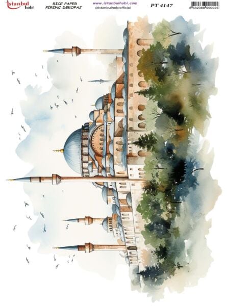 Pirinç Dekopaj Kağıdı 30x42cm PT-4147 Cami