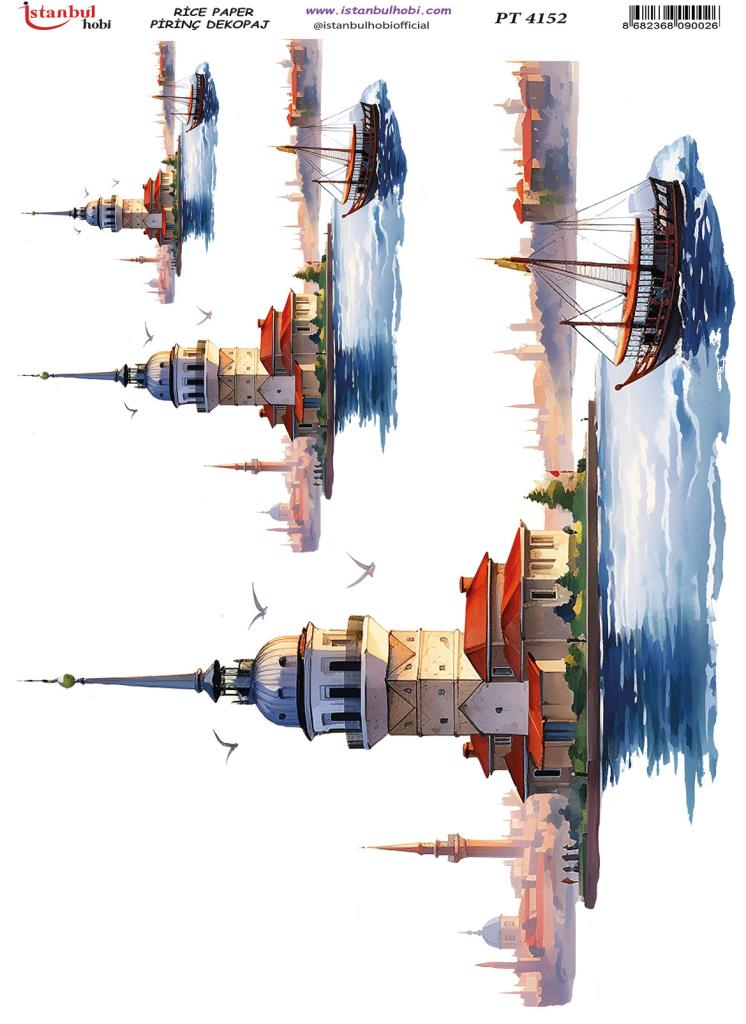 Pirinç Dekopaj Kağıdı 30x42cm PT-4152 Kız Kulesi