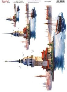 Pirinç Dekopaj Kağıdı 30x42cm PT-4152 Kız Kulesi