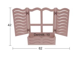 Çizgili Panjur Ahşap Çiçeklik AY-115