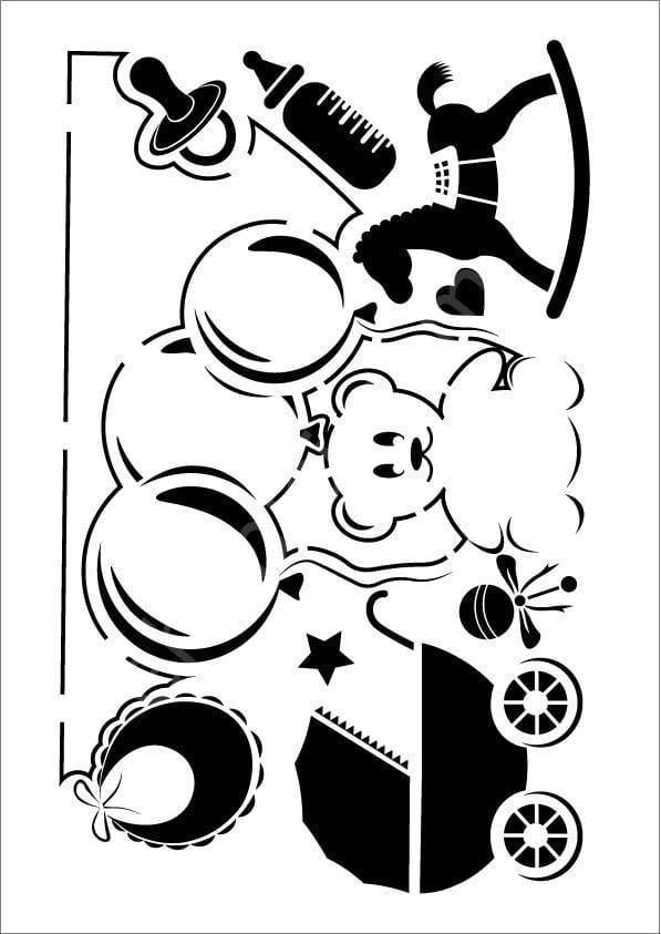 Cadence Çocuk Desen Stencil Şablon 21x30 KCS-006