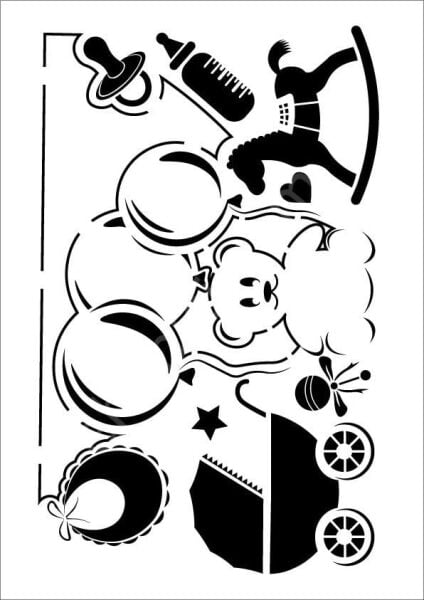 Cadence Çocuk Desen Stencil Şablon 21x30 KCS-006