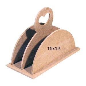 İki Bölmeli Kulplu Ahşap Peçetelik 15x12cm F788