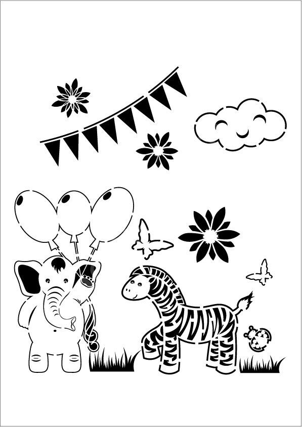Cadence Çocuk Desen Stencil Şablon 21x30 KCS-009
