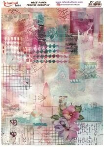 Pirinç Dekopaj Kağıdı 30x42cm PT-450 Mix Retro