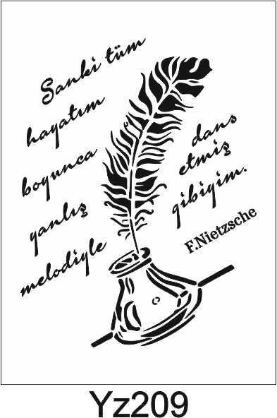 Yazı Desenler Stencil Şablon (25x35) YZ-209