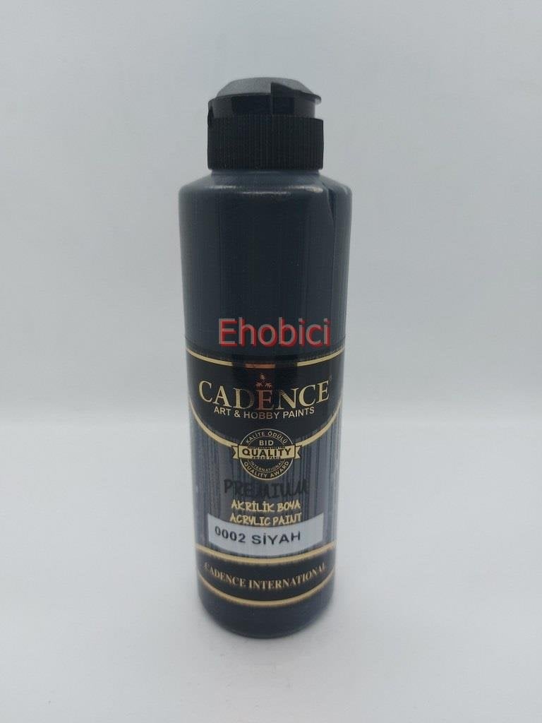 Cadence Akrilik Boya 250ML 0002 Siyah Ahşap Boyası