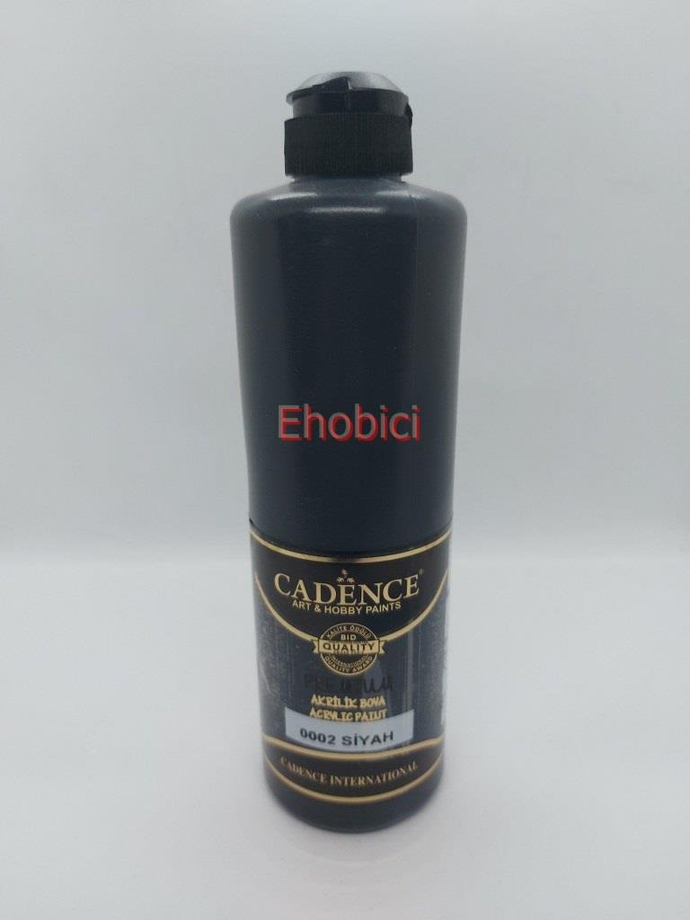 Cadence Akrilik Boya 500ML 0002 Siyah Ahşap Boyası