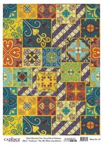 Cadence Desenli Altın Varak Pirinç Dekoapaj Kağıdı - Model 027