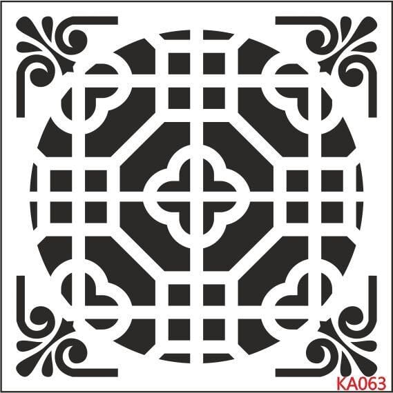 Kare ve Fayans Desenler Stencil Şablon (20x20) KA-063