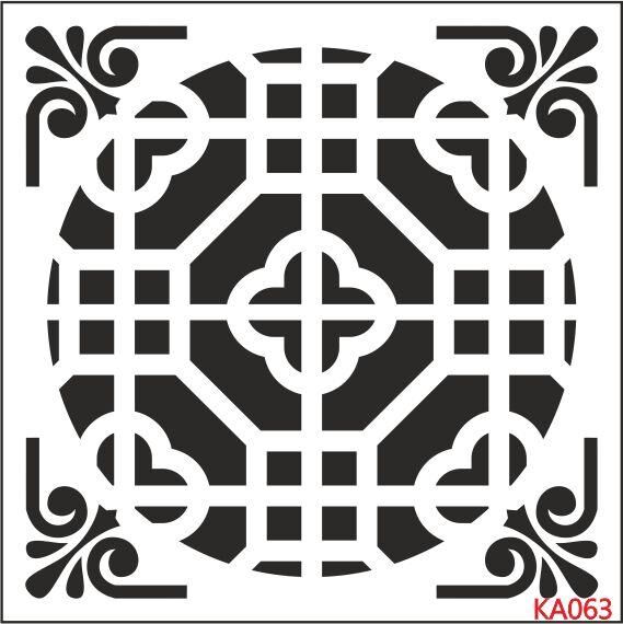 Kare ve Fayans Desenler Stencil Şablon (20x20) KA-063