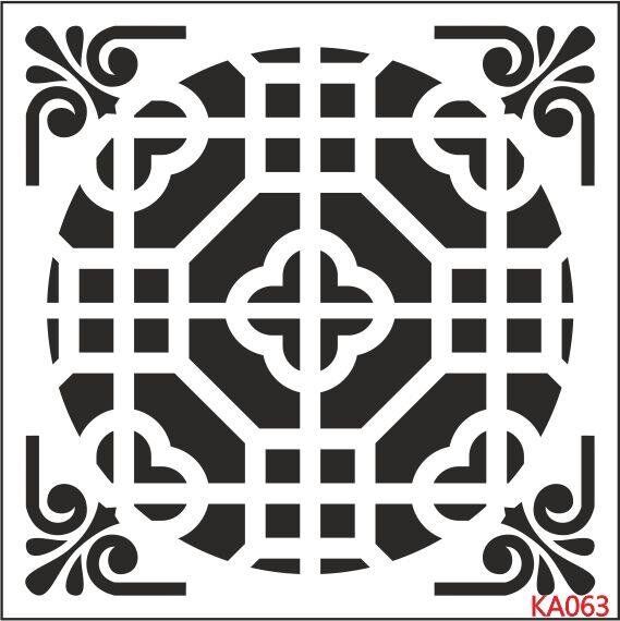Kare ve Fayans Desenler Stencil Şablon (20x20) KA-063