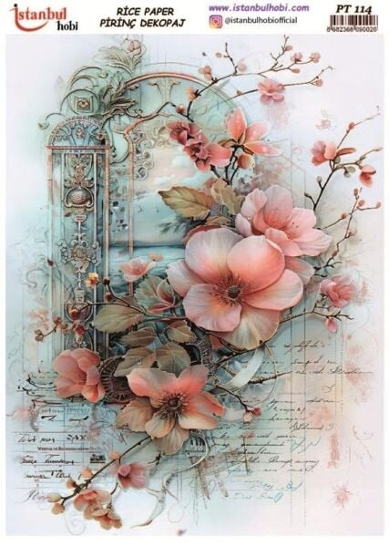 Pirinç Dekopaj Kağıdı 30x42cm PT-114 Çiçek