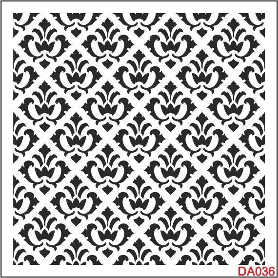 Damask Desen Stencil Şablon (40x40) DA-036