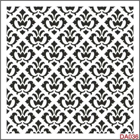 Damask Desen Stencil Şablon (40x40) DA-036