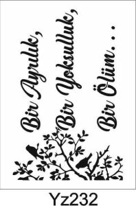 Yazı Desenler Stencil Şablon (25x35) YZ-232