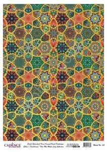 Cadence Desenli Altın Varak Pirinç Dekoapaj Kağıdı - Model 033