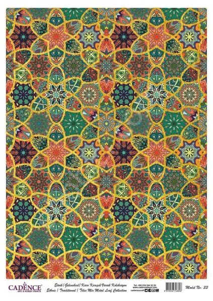 Cadence Desenli Altın Varak Pirinç Dekoapaj Kağıdı - Model 033