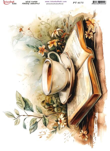 Pirinç Dekopaj Kağıdı 30x42cm PT-4171 Kahve Kitap