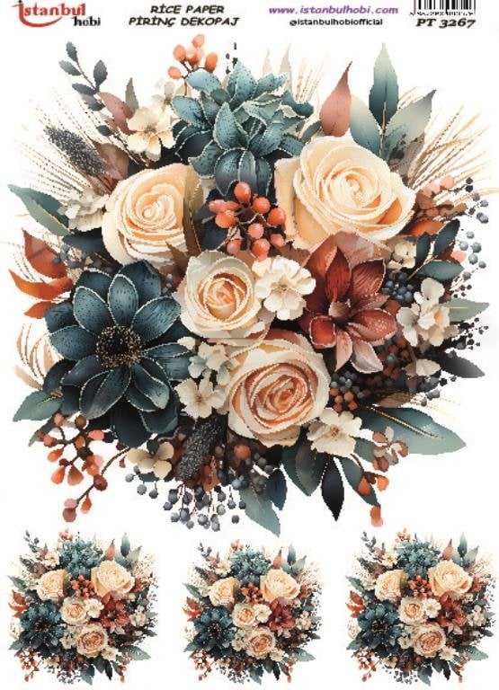 Pirinç Dekopaj Kağıdı 30x42cm PT-3267 Çiçek