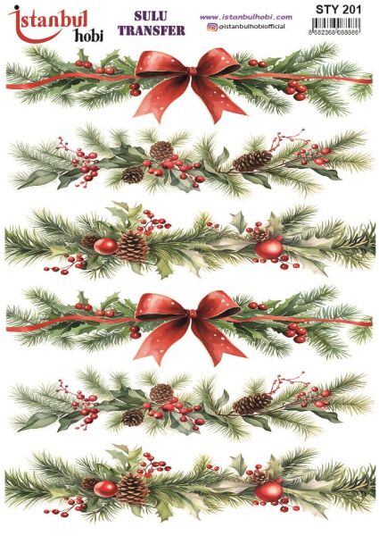 Yılbaşı Sulu Transfer 25x35cm STY201