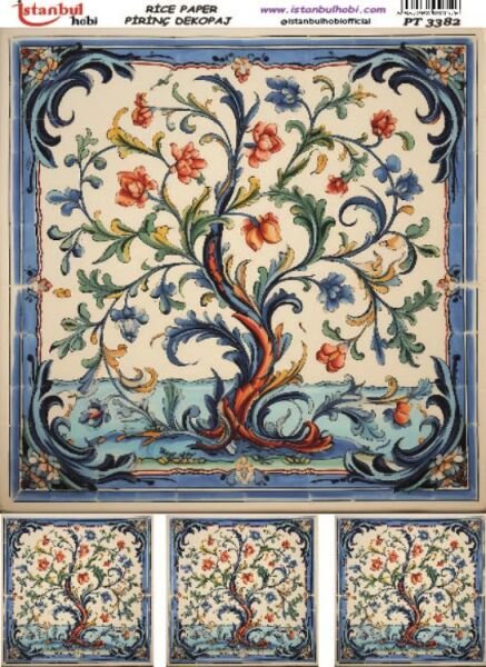 Pirinç Dekopaj Kağıdı 30x42cm PT-3382 Etnik