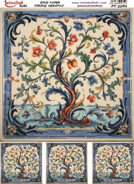 Pirinç Dekopaj Kağıdı 30x42cm PT-3382 Etnik