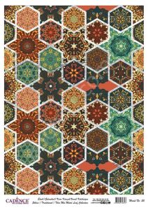 Cadence Desenli Gümüş Varak Pirinç Dekoapaj Kağıdı - Model 023