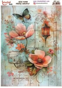 Pirinç Dekopaj Kağıdı 30x42cm PT-117 Çiçek