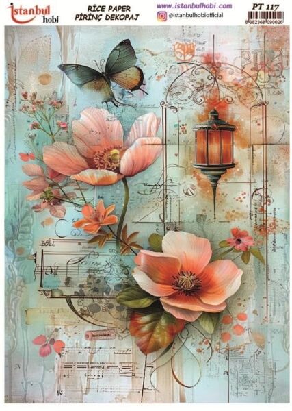 Pirinç Dekopaj Kağıdı 30x42cm PT-117 Çiçek