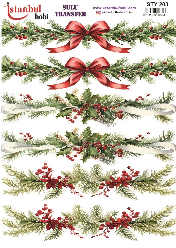 Yılbaşı Sulu Transfer 25x35cm STY203