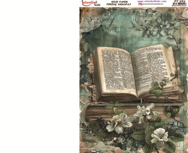 Pirinç Dekopaj Kağıdı 30x42cm PT-563 Kitap Çiçek