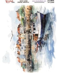 Pirinç Dekopaj Kağıdı 30x42cm PT-3286 Deniz Vapur Manzara