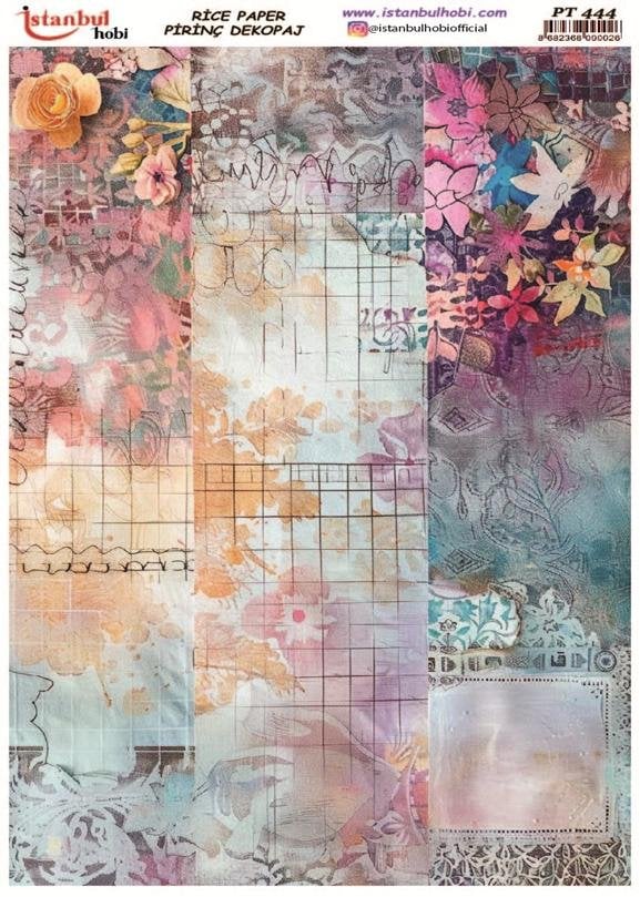 Pirinç Dekopaj Kağıdı 30x42cm PT-444 Mix Retro